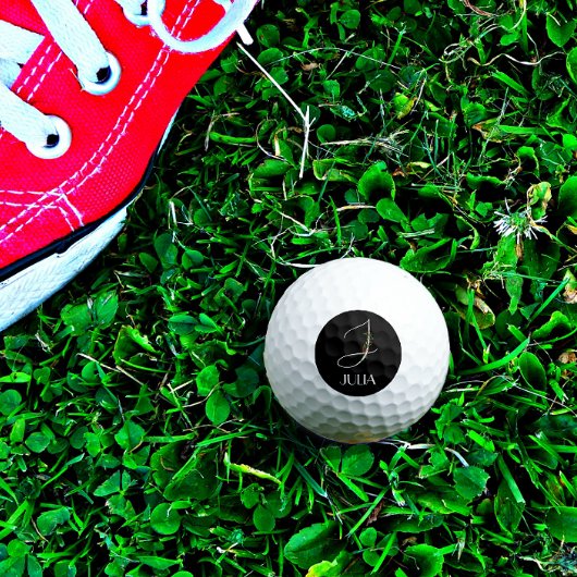 Balles De Golf Professeur initial de fleurs d'aquarelle J monogra