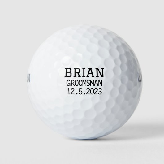 Balles De Golf Proposez à votre Groomsman avec personnalisation G (Devant)
