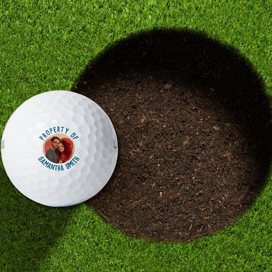 Balles De Golf Propriété amusante de {Nom} Photo Personnalisée Si