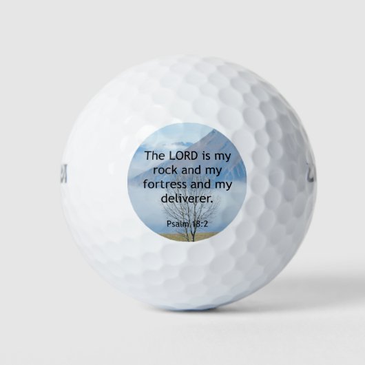 Balles De Golf Psaume 18:2 Verse de la Bible (Devant)