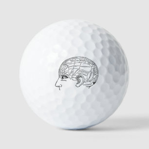 Balles De Golf Psychologie vintage phréologie psychiatrie cerveau