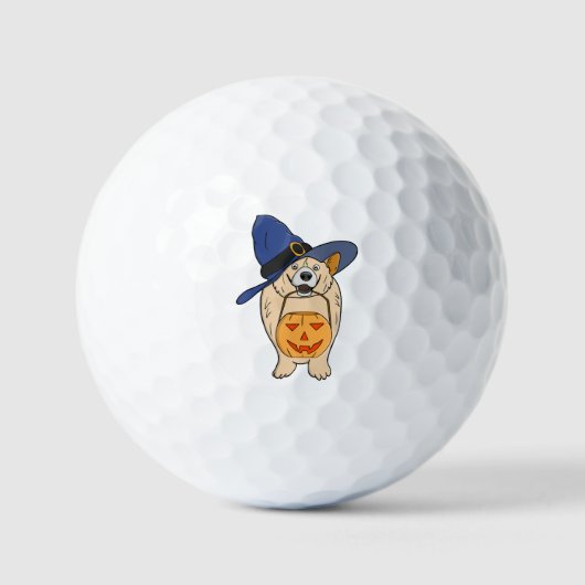 Balles De Golf Pumpkin Witch Dog (Recto)