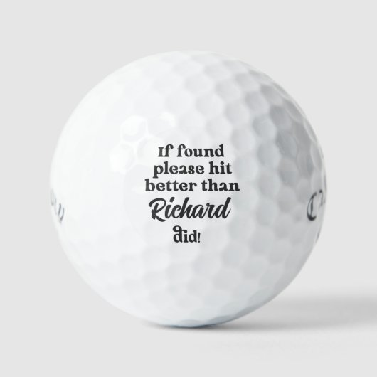 Balles de Golf Punition - Balle Perdue - Nom Perso (Recto)