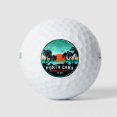 Balles De Golf Punta Cana Dominicaine Retro Sunset Souvenir 60s (Devant)