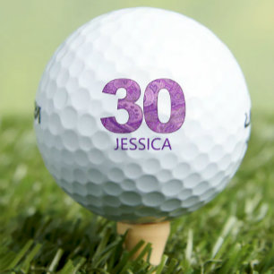 Balles De Golf Purple 30e anniversaire Golfer cadeau 30 ans éléga
