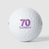 Balles De Golf Purple 70e anniversaire Golfer cadeau 70 ans éléga (Devant)