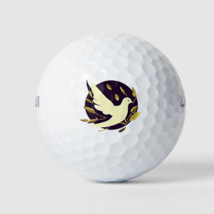 Balles De Golf Purple et Gold Peace Dove