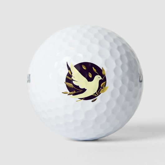 Balles De Golf Purple et Gold Peace Dove (Devant)