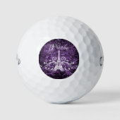 Balles De Golf Purple Tour Eiffel Grunge Golf Balls (Devant)