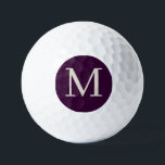 Balles De Golf Purpule foncé personnalisé Monogramme<br><div class="desc">Boule de golf monogrammed élégante et personnalisée,  couleur violet foncé. Customisez-le maintenant pour ajouter votre initiale.</div>