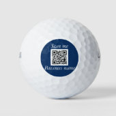 Balles De Golf QR Code Business Logo Professionnel Bleu Moderne (Devant)
