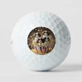 Balles De Golf Quads Cavalier Espagnol Chipies Dans Le Popcorn, (Recto)