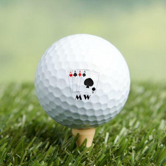 Balles De Golf Quatre As Design Monogrammé (T-shirt Insitu)