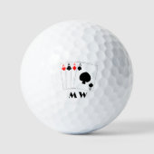 Balles De Golf Quatre As Design Monogrammé (Recto)