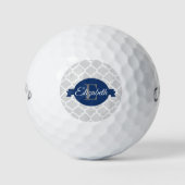 Balles De Golf Quatrefoil bleu personnalisé (Devant)