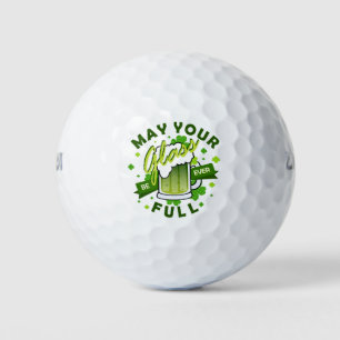Balles De Golf Que Votre Verre Soit Plein Bière Verte St. Patrick