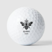 Balles De Golf "Queen Bee" Black and White (Recto)