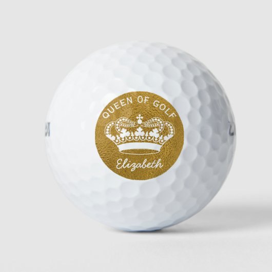 Balles De Golf Queen of Golf Monogram Gold Golf Balls (Devant)