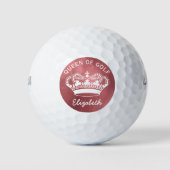 Balles De Golf Queen of Golf Monogram Rose Gold Golf Balls (Devant)