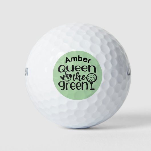 Balles De Golf Queen of the Green – Fun Golf Design for Her (Devant)