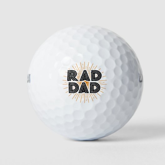 Balles De Golf Rad Papa Don de l'enfant au père Typographie noire (Devant)