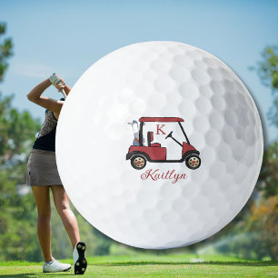 Balles De Golf Radiant en Rouge Nom de Panier Personnalisé Monogr
