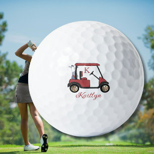 Balles De Golf Radiant en Rouge Nom de Panier Personnalisé Monogr