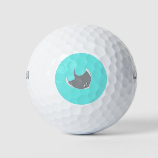 Balles De Golf Raie Manta Heureuse (Devant)