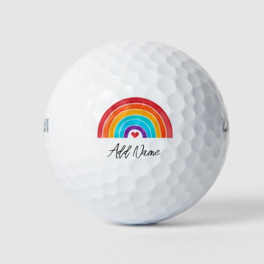 Balles De Golf Rainbow - Ajouter votre nom (Devant)