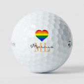 Balles De Golf Rainbow Flag, Heart & Pride Golf monogrammed /LGBT (Recto)