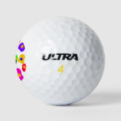 Balles De Golf Rainbow flower pride amour ajouter nom texte lqbtq (Logo)