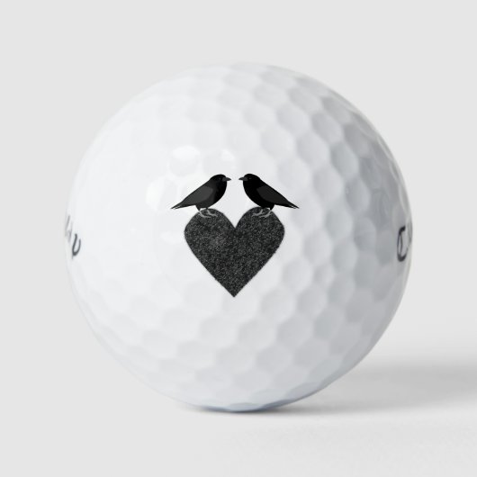 Balles De Golf Ravens gothiques et Coeur noir (Devant)