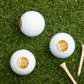 Balles De Golf Rayé Rétro Papa Radical (Herbe in situ)