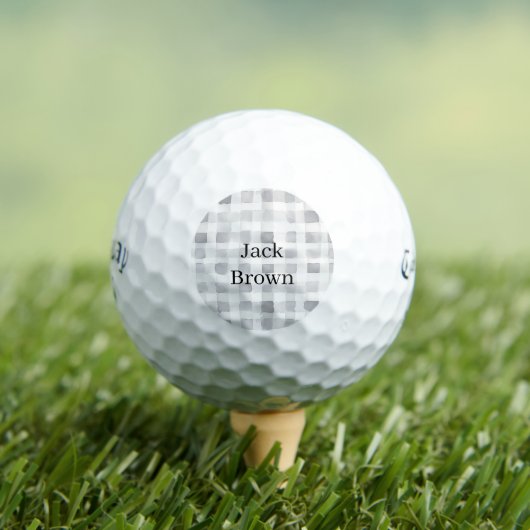 Balles De Golf Rayures à carreaux gris blanc (T-shirt Insitu)