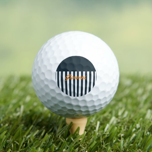 Balles De Golf Rayures Navy | Monogramme du gentleman moderne (T-shirt Insitu)