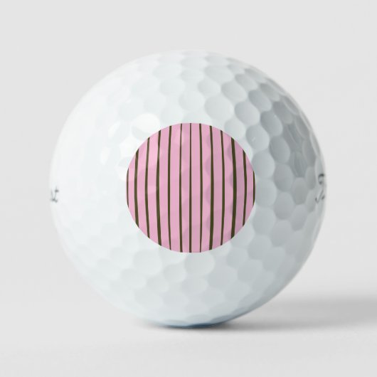 Balles De Golf Rayures Vertes Roses (Recto)