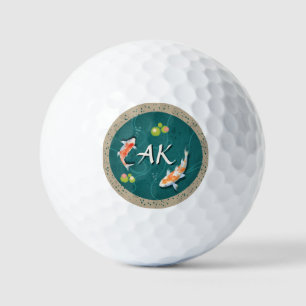 Balles De Golf Réaliste Vert Japonais Koi Poisson Pond