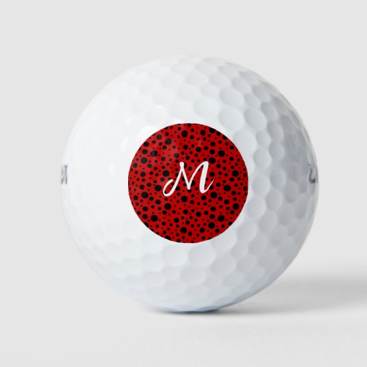 Balles De Golf Red and black polka dots funny ladybug (Devant)