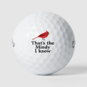 Balles De Golf Red Cardinal Bird Texte personnalisé (Devant)