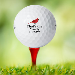 Balles De Golf Red Cardinal Bird Texte personnalisé