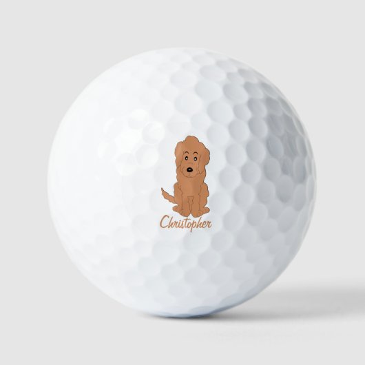 Balles De Golf Red Goldendoodle Chien Design (Recto)
