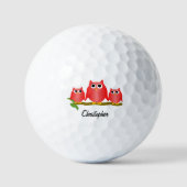 Balles De Golf Red Owl Design Personalised (Recto)