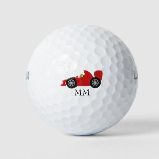 Balles De Golf Red Racing Car Monogrammed (Devant)
