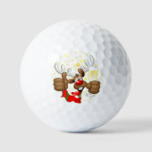 Balles De Golf Reindeer Drunk Funny Caractère de Noël (Recto)