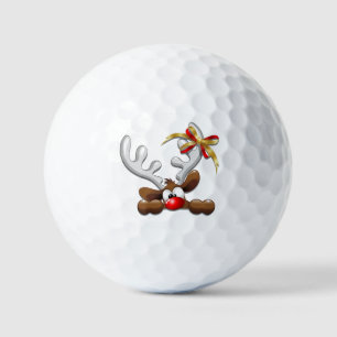 Balles De Golf Reindeer Puzzled drôle Caractère de Noël