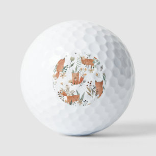 Balles De Golf Renards dans les prés : Aquarelle transparente