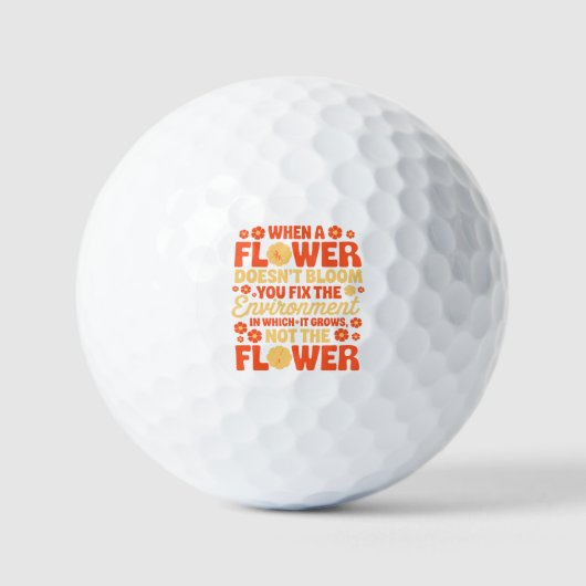 Balles De Golf Réparez l'environnement, pas la fleur (Recto)