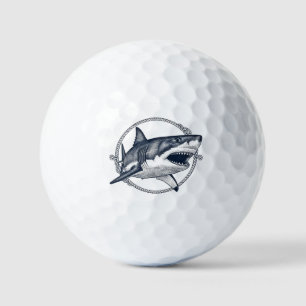 Balles De Golf Requin Blanc Géant Vintage Nautique