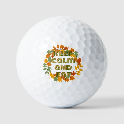 Balles De Golf Restez calme et mangez (Recto)
