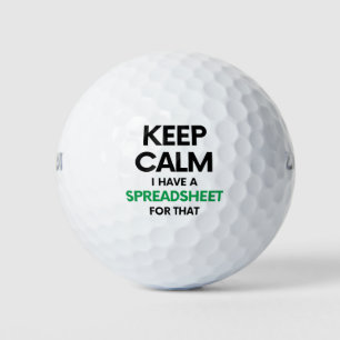 Balles De Golf Restez calme J'ai une feuille de calcul pour ça -